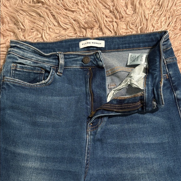 Flying Monkey Crop Distressed High Rise Denim - Picture 5 of 12